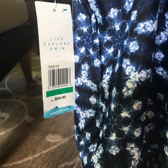 Speedo Printed Marla 1 piece swimsuit Lg NWT - Picture 5 of 6